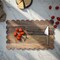 Hello Honey Mango Wood Scalloped Cheese Board with Inlaid Knife, Natural